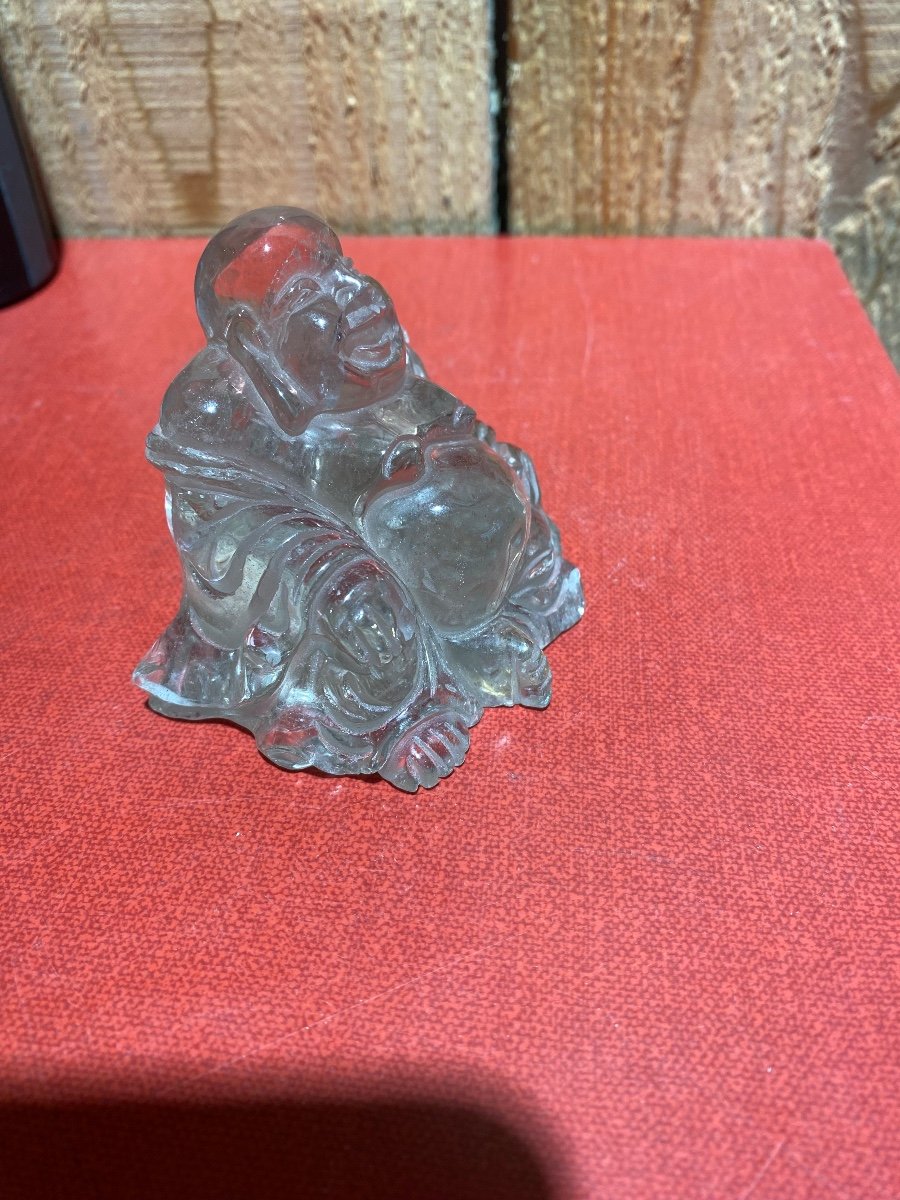 Bouddha Rieur En Cristal De Roche-photo-3