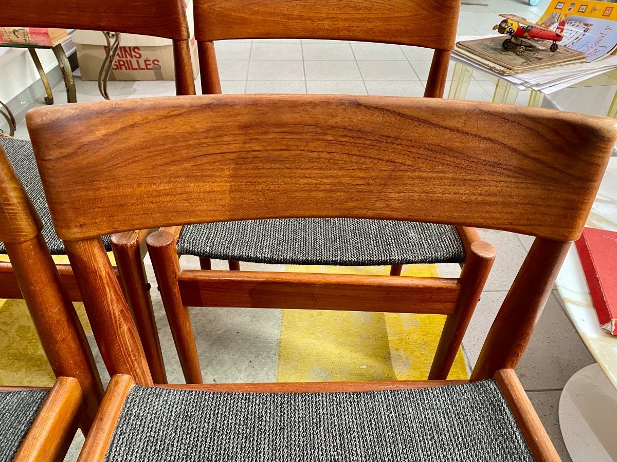 Grete Jalk Set Of 4 Scandinavian Teak Chairs-photo-2