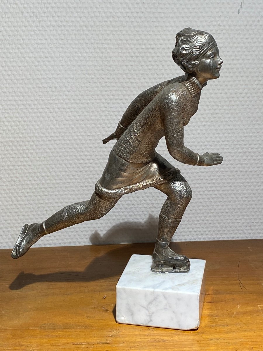 Démetre Chiparus Patineuse En Métal 1920-photo-2