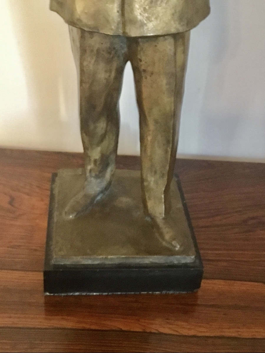 LABBÉ  Henri Bronze du  Colonel Brosse Fondeur Bisceglia, cire perdue-photo-3