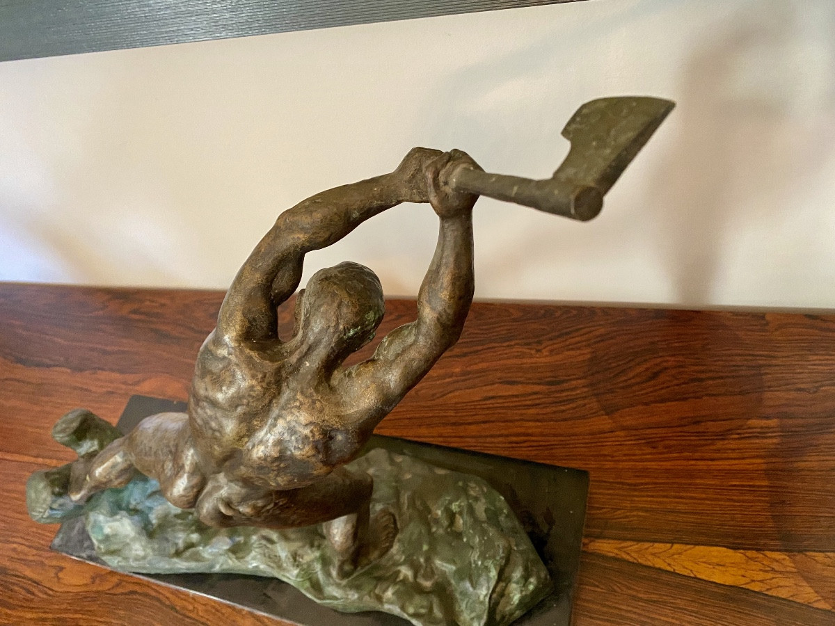 Ghanu Gantcheff Bronze The Woodcutter 1930-photo-2