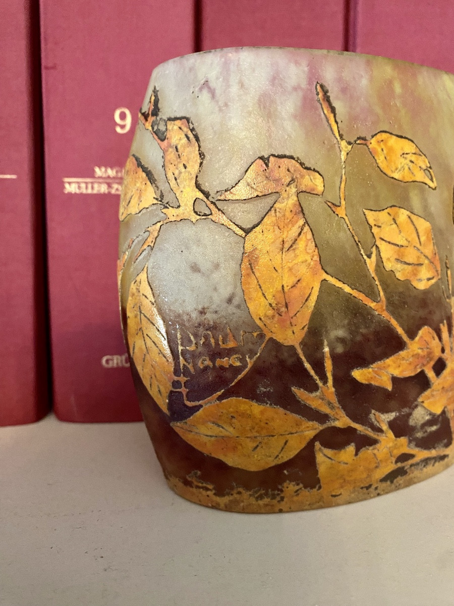 Daum Nancy Autumn Foliage Vase 1920-photo-3