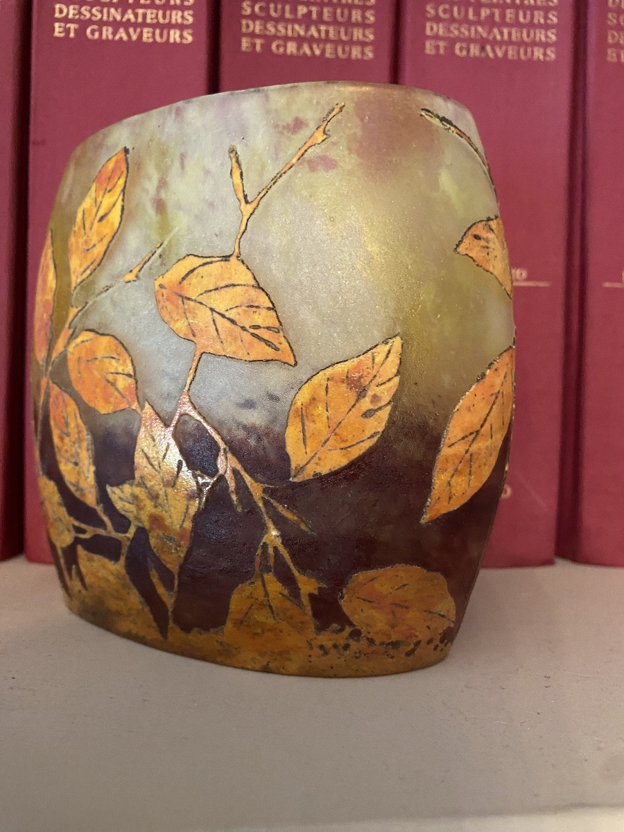 Daum Nancy Autumn Foliage Vase 1920-photo-1