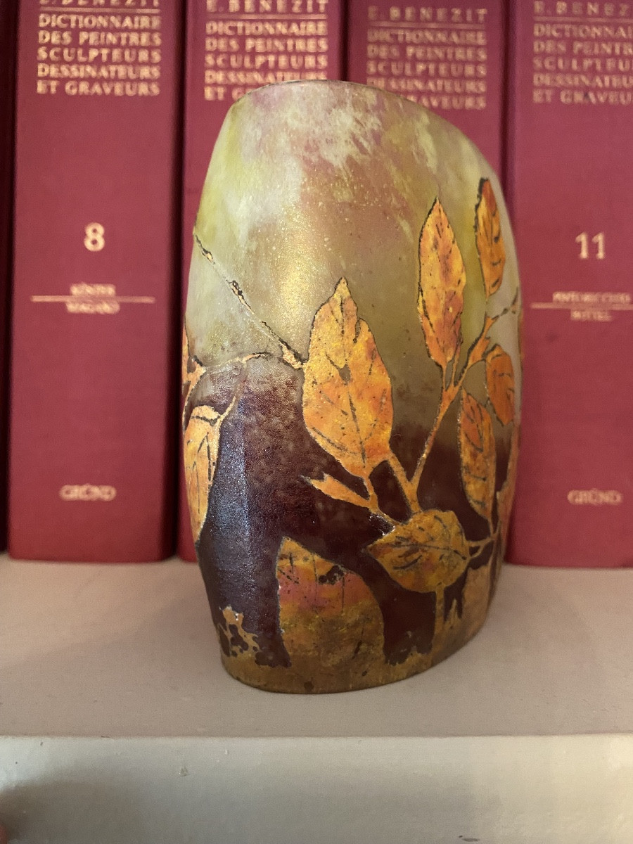 Daum Nancy Autumn Foliage Vase 1920-photo-3