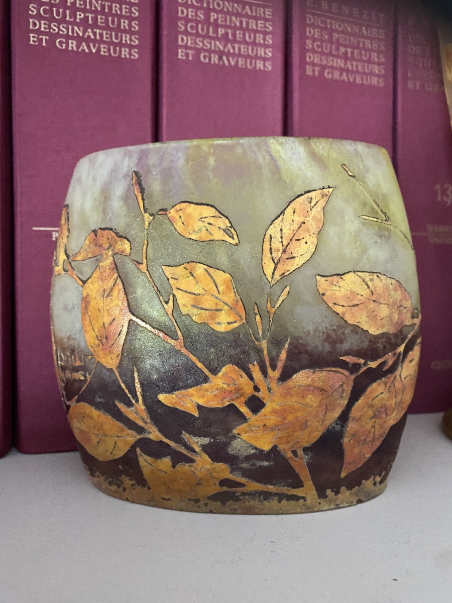 Daum Nancy Autumn Foliage Vase 1920