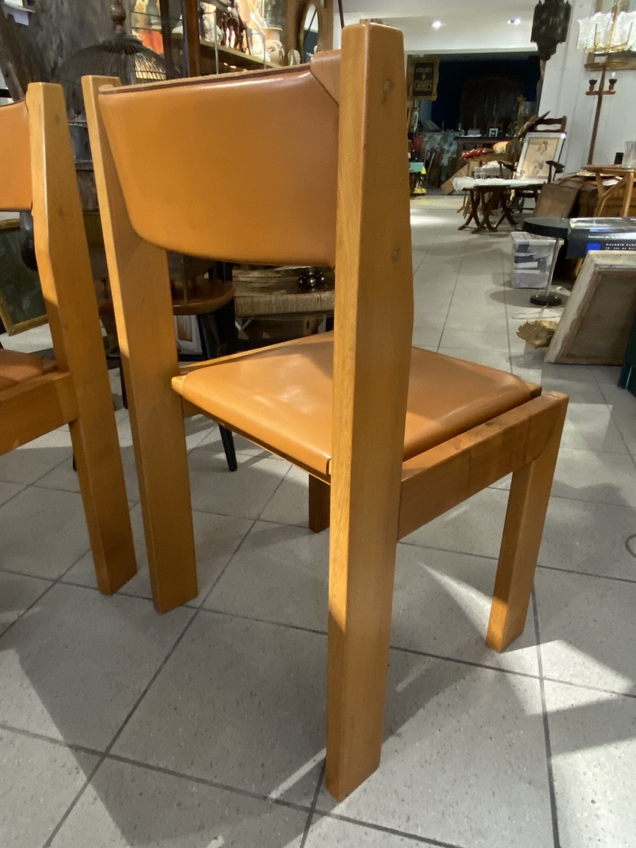 Luigi Gorgoni Six Elm Chairs 1970-photo-1