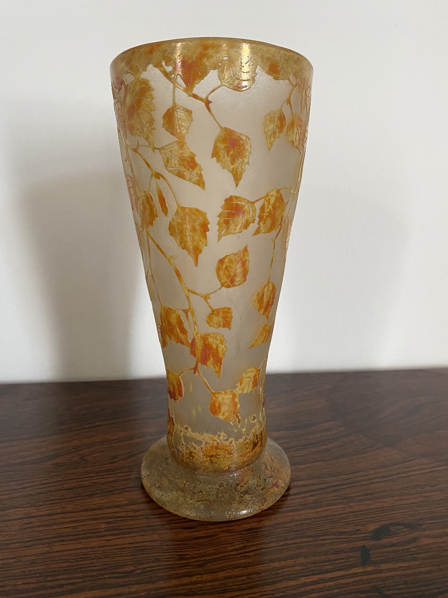 Daum Nancy Vase With Autumn Foliage-photo-2