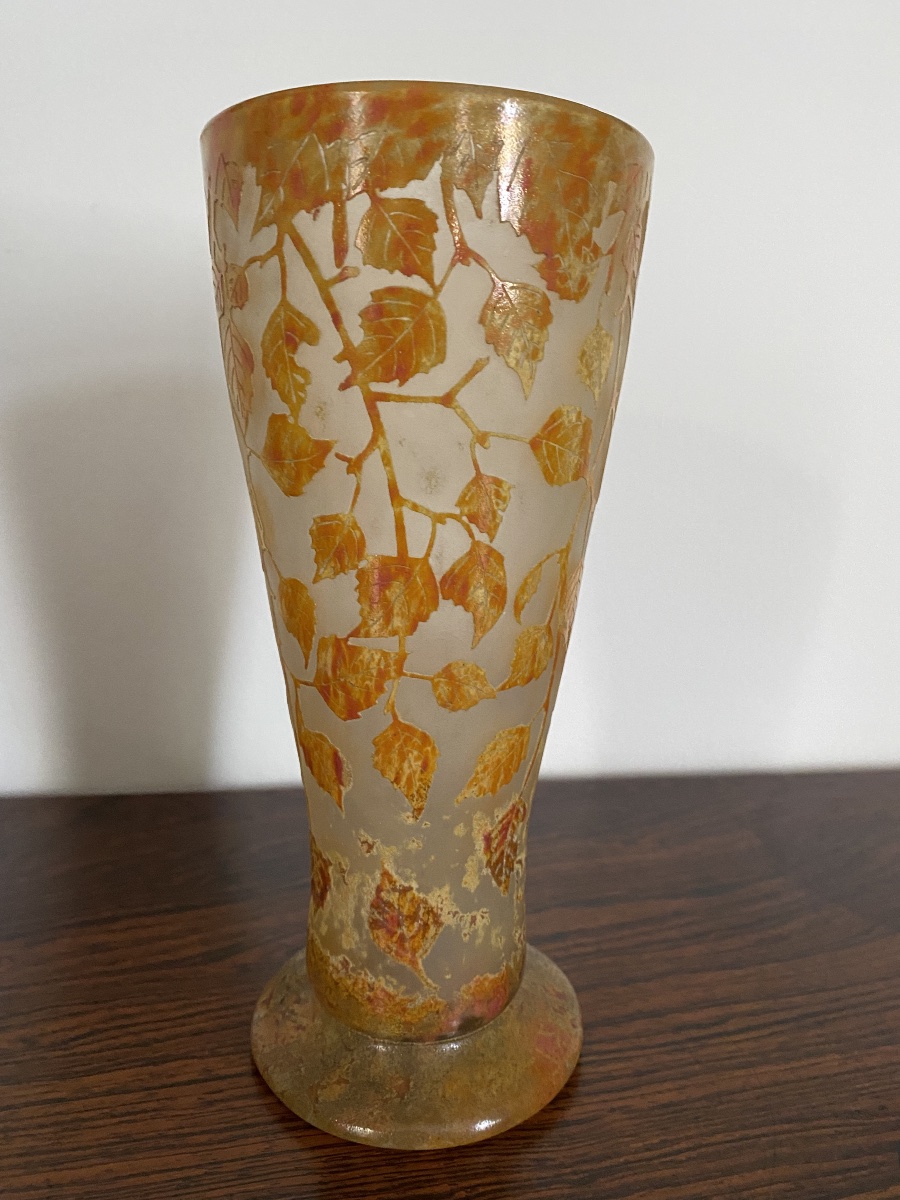 Daum Nancy Vase With Autumn Foliage-photo-2