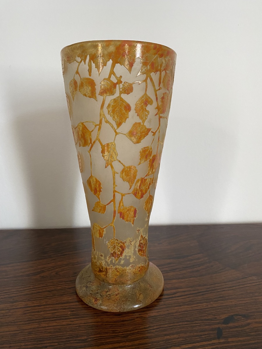Daum Nancy Vase With Autumn Foliage