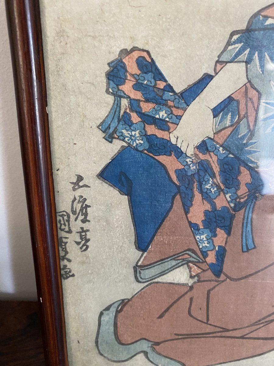 Utagawa Kunisada: Two 18th-century Woodblock Prints-photo-3
