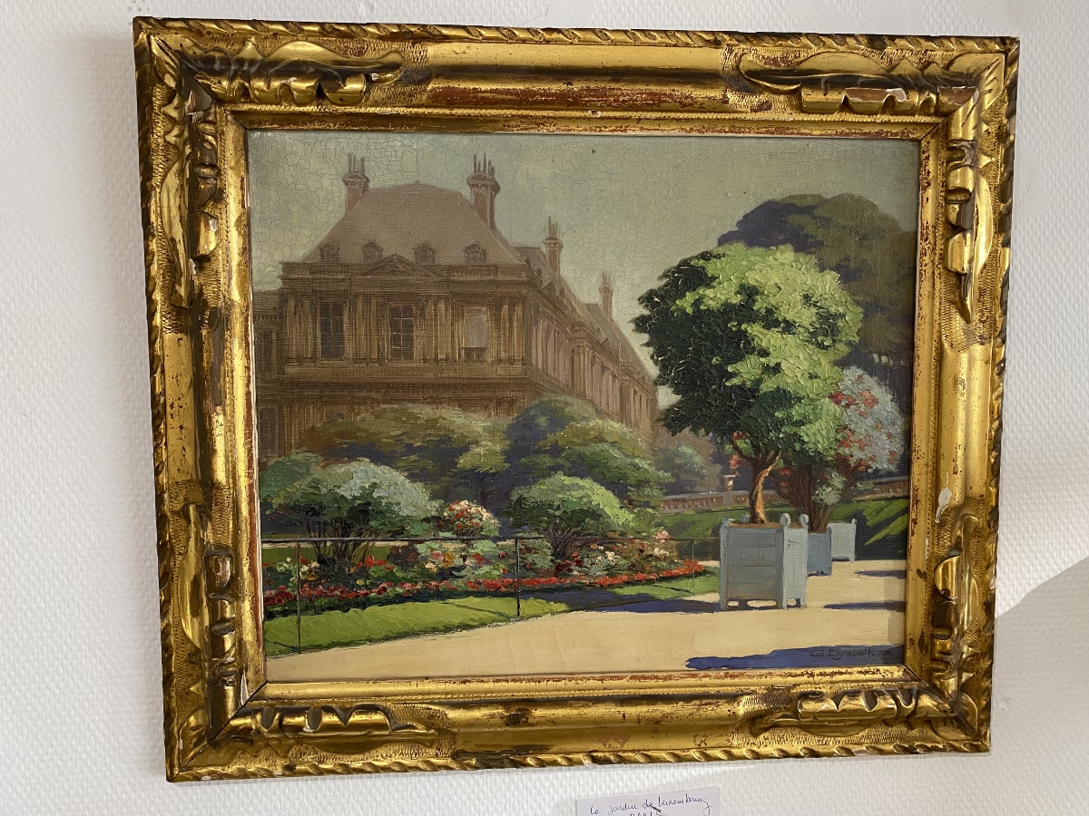 Oil On Canvas, “the Luxembourg Gardens,” Paris, 1922