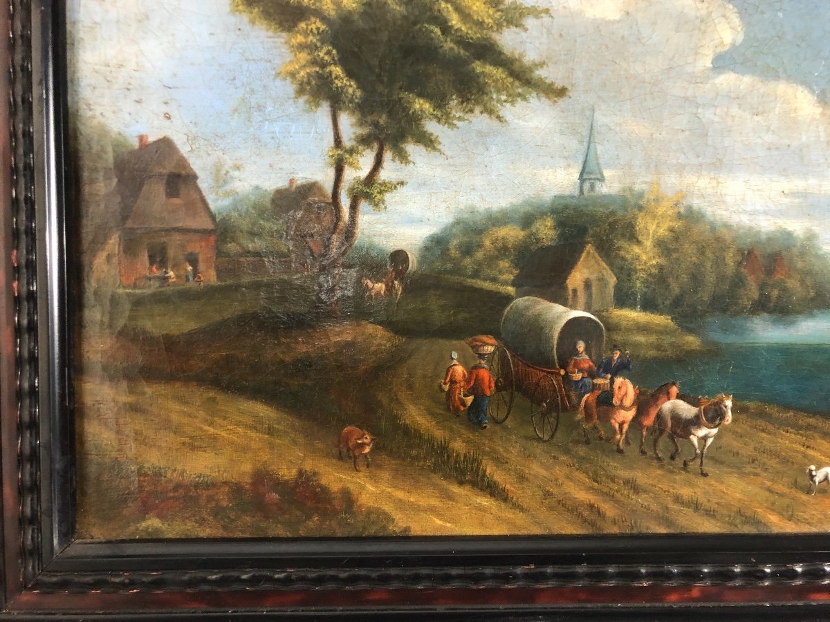 École flamande XVIIIéme  huile sur toile -photo-2