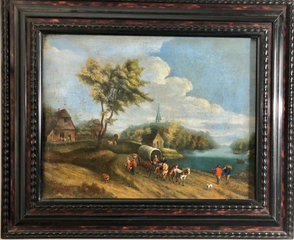 École flamande XVIIIéme  huile sur toile 