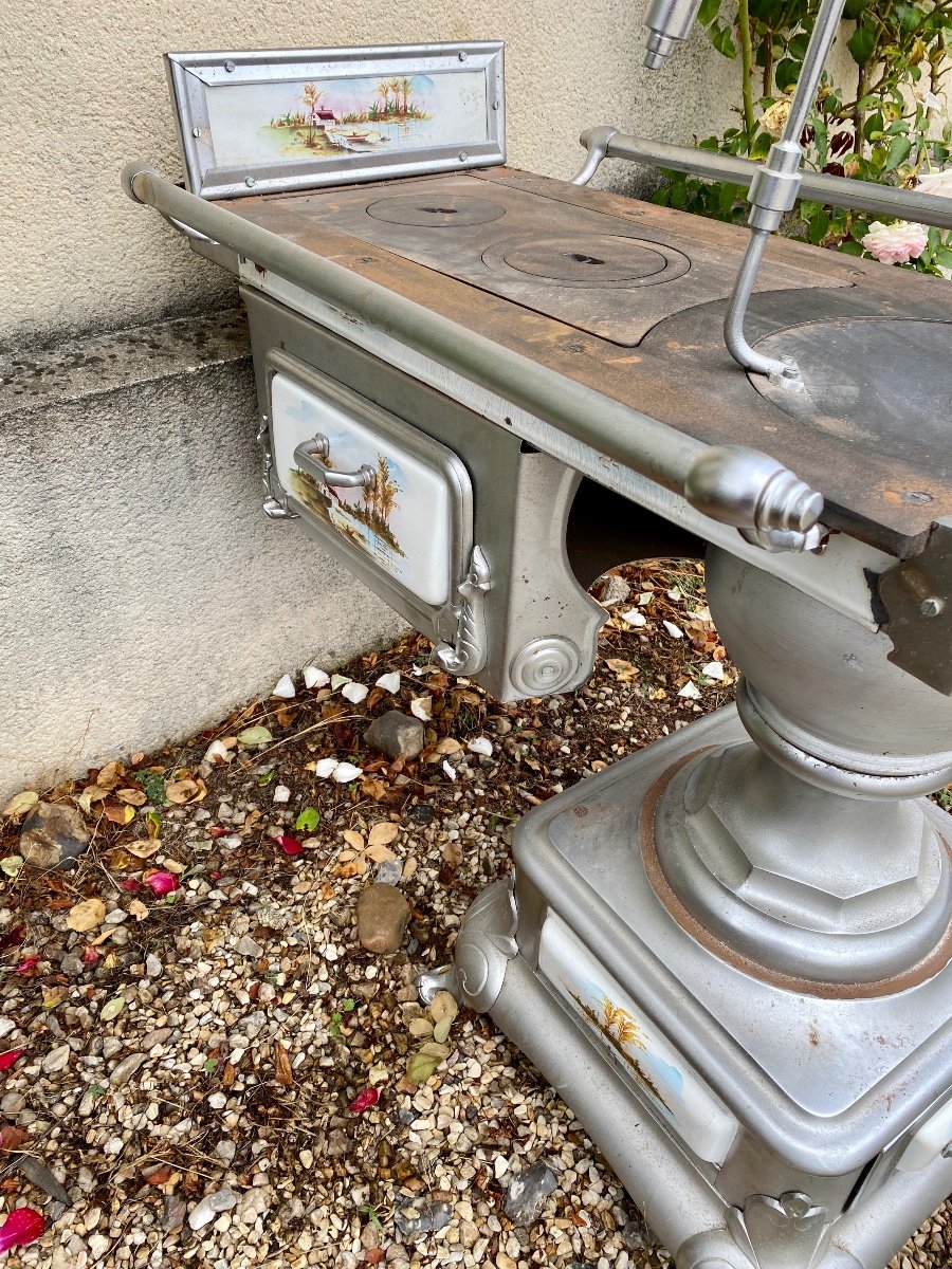 Cuisinière Ancienne Flamande émaillée En Très Bon état -photo-2