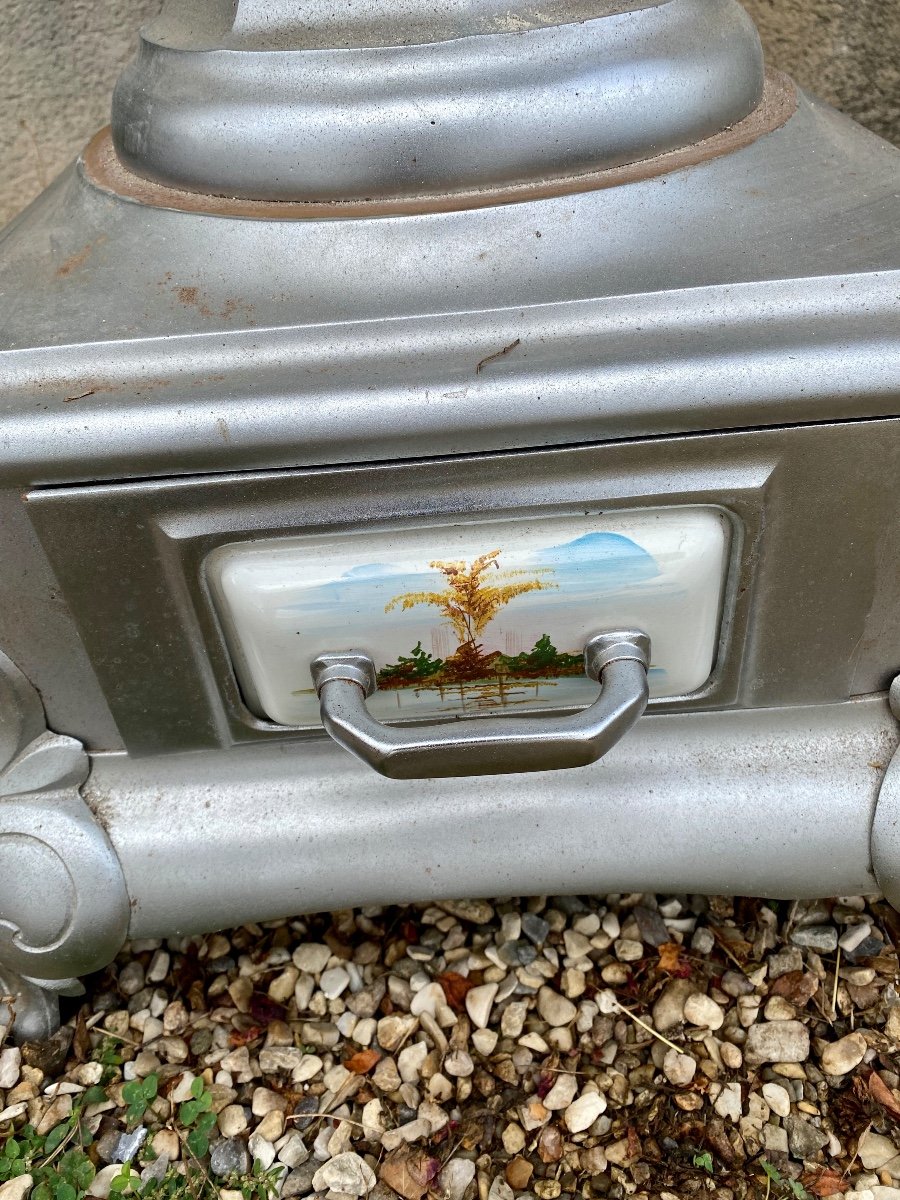 Old Flemish Enamel Stove In Very Good Condition-photo-1
