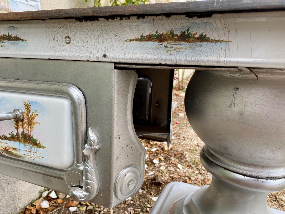 Cuisinière Ancienne Flamande émaillée En Très Bon état -photo-7