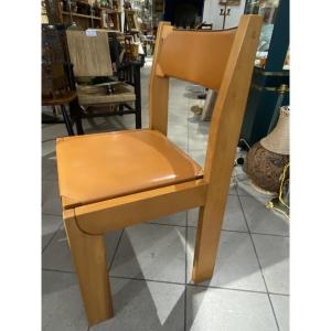 Luigi Gorgoni Six Elm Chairs 1970