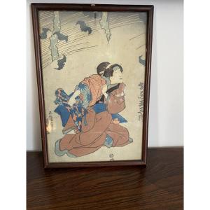 Utagawa Kunisada Deux gravures sur bois XIXÈME