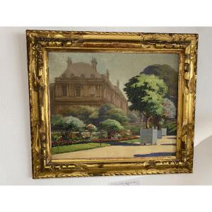Oil On Canvas, “the Luxembourg Gardens,” Paris, 1922