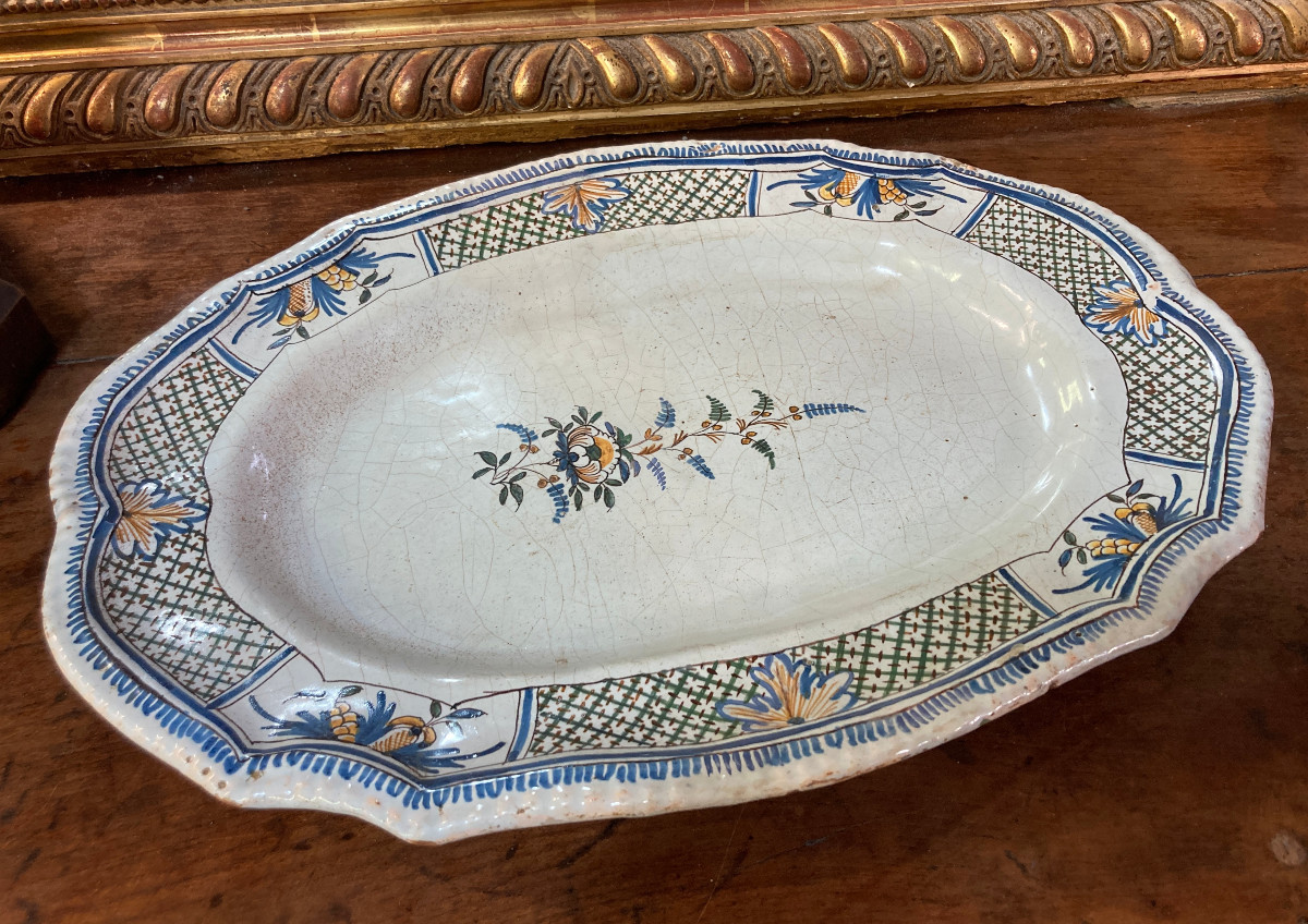 Oblong Dish - 18th Century Earthenware - Rouen 