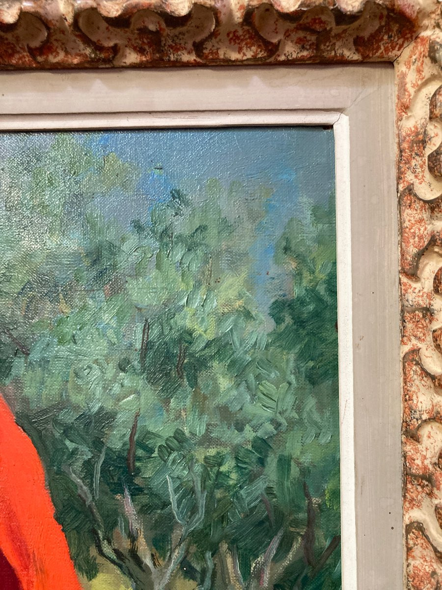 Tableau - Anatola Soungouroff - Portrait :  La rose rouge -photo-4