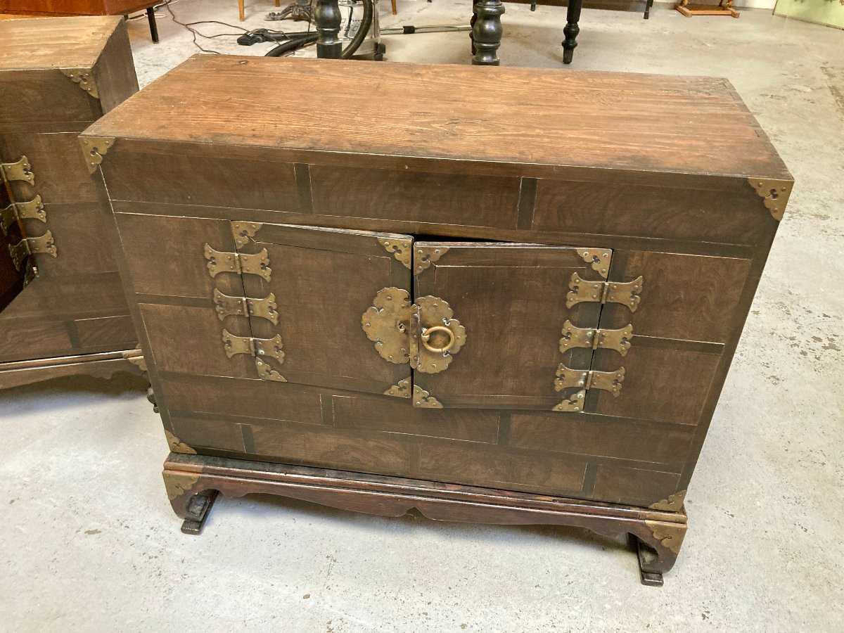 Paire de cabinets - Corée - XIXe - Petit meuble de rangement chambre de femmes -photo-3