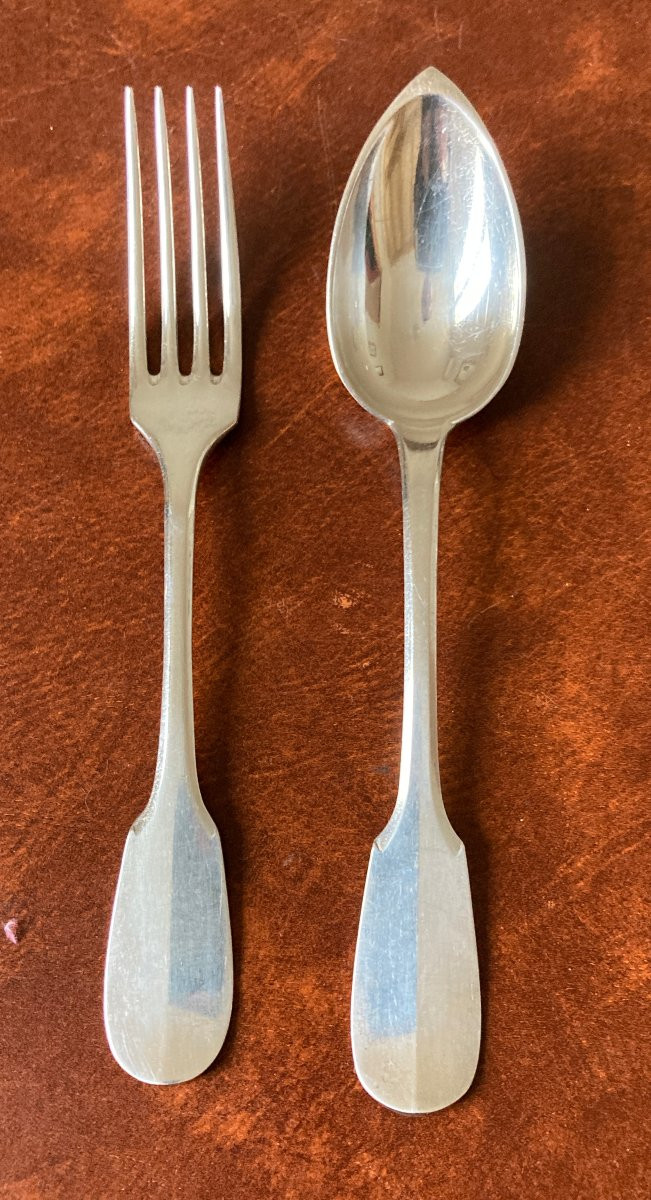 12 Spoons And 12 Forks - Charles Christofle - Mid-19th Century -photo-4