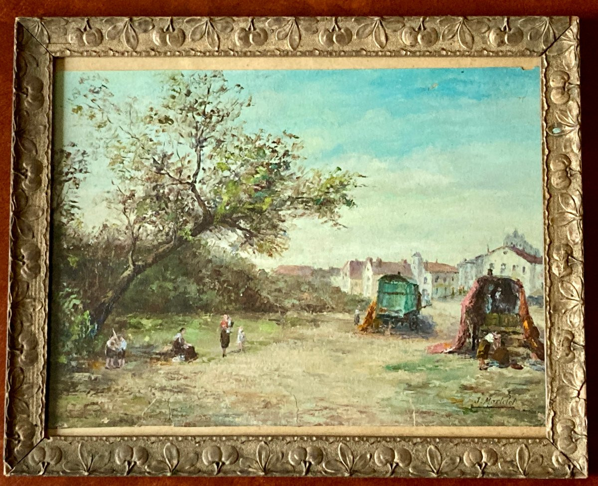 Les roulottes aux Saintes Maries de la Mer - J Martelet - début XXe-photo-3