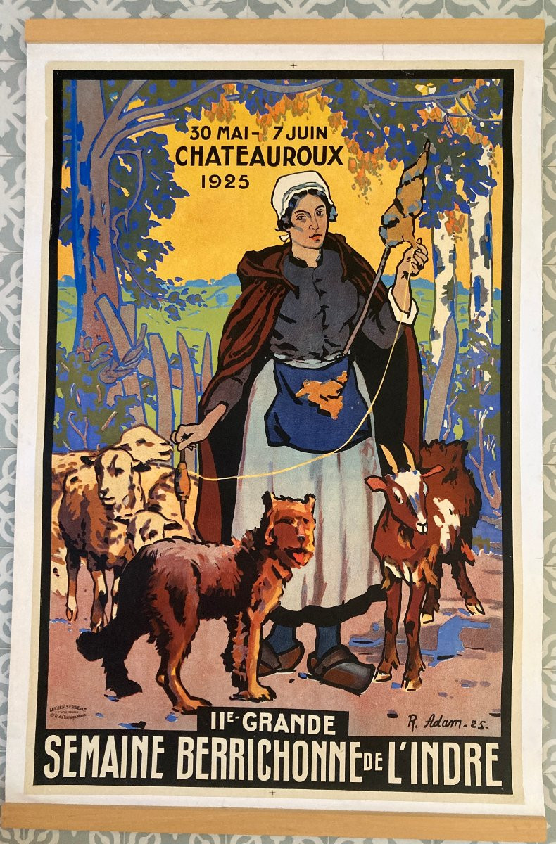 Affiche Raoul Adam - IIe grande semaine berrichone de l'Indre - Chateauroux 1925-photo-2