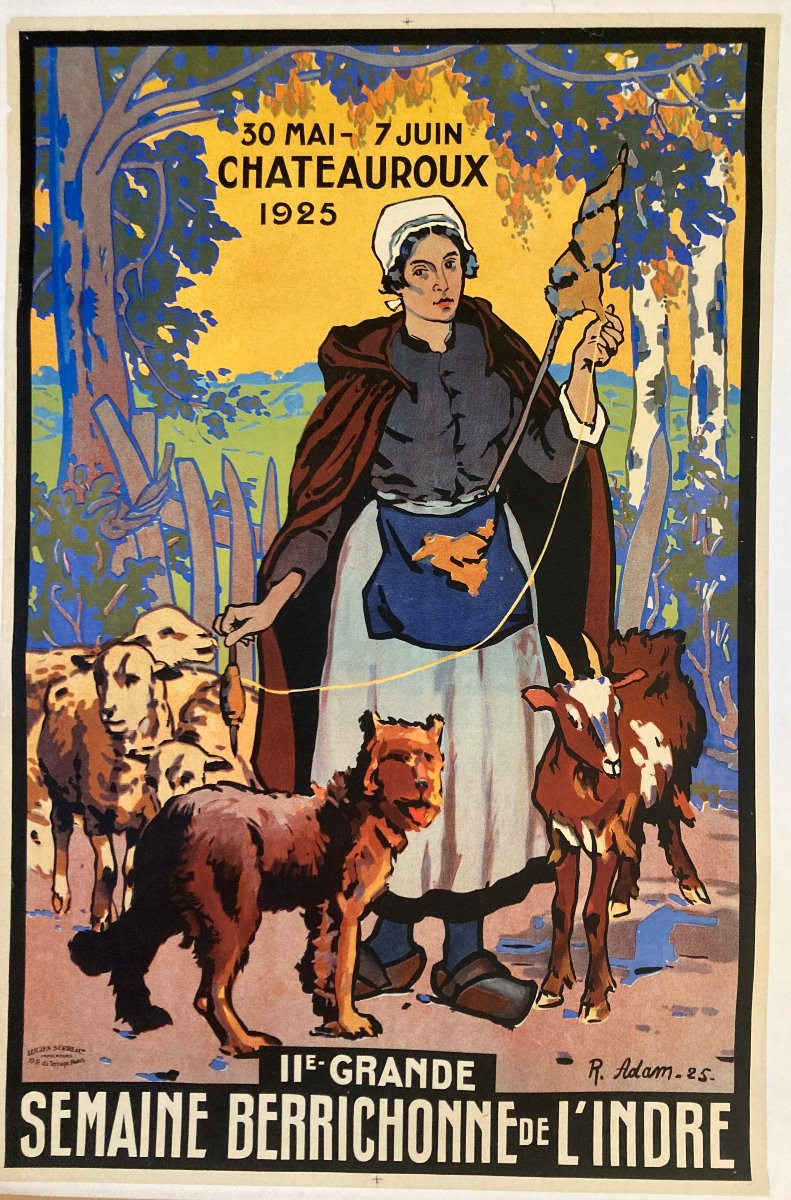Affiche Raoul Adam - IIe grande semaine berrichone de l'Indre - Chateauroux 1925-photo-1