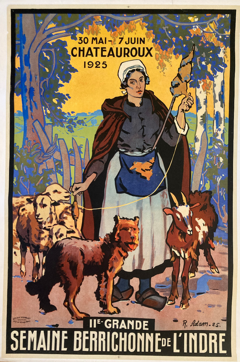 Affiche Raoul Adam - IIe grande semaine berrichone de l'Indre - Chateauroux 1925