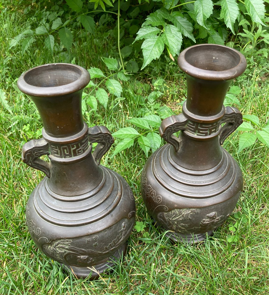 Pair Of Bronze Vases - Vietnam -asia-photo-4