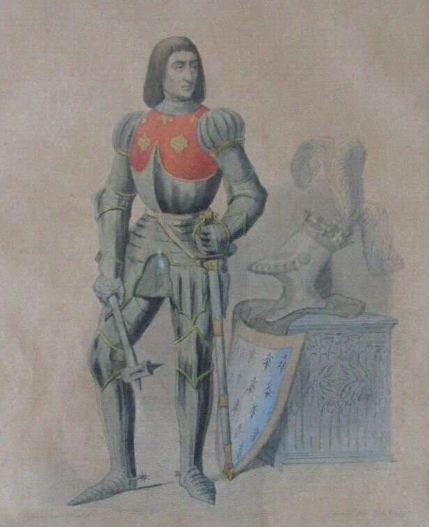 Gravure Aquarellée - Arthur III De Bretagne - Arthus De Richemont - Perlet -photo-2