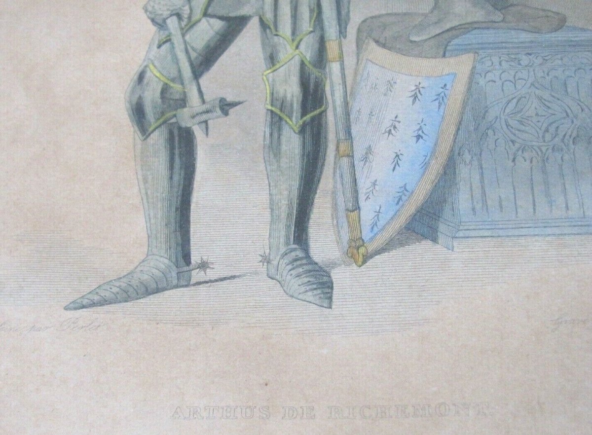 Watercolor Print - Arthur III Of Brittany - Arthus De Richemont - Perlet-photo-3