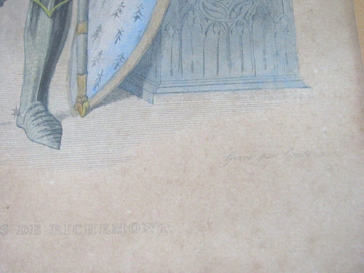Gravure Aquarellée - Arthur III De Bretagne - Arthus De Richemont - Perlet -photo-4