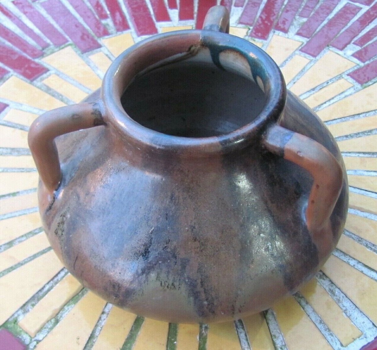 Important Vase With 3 Handles - Sandstone De Puisaye - Léon Pointu-photo-2