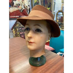 Wax Head Of A Woman - First Half Of The 20th Century 