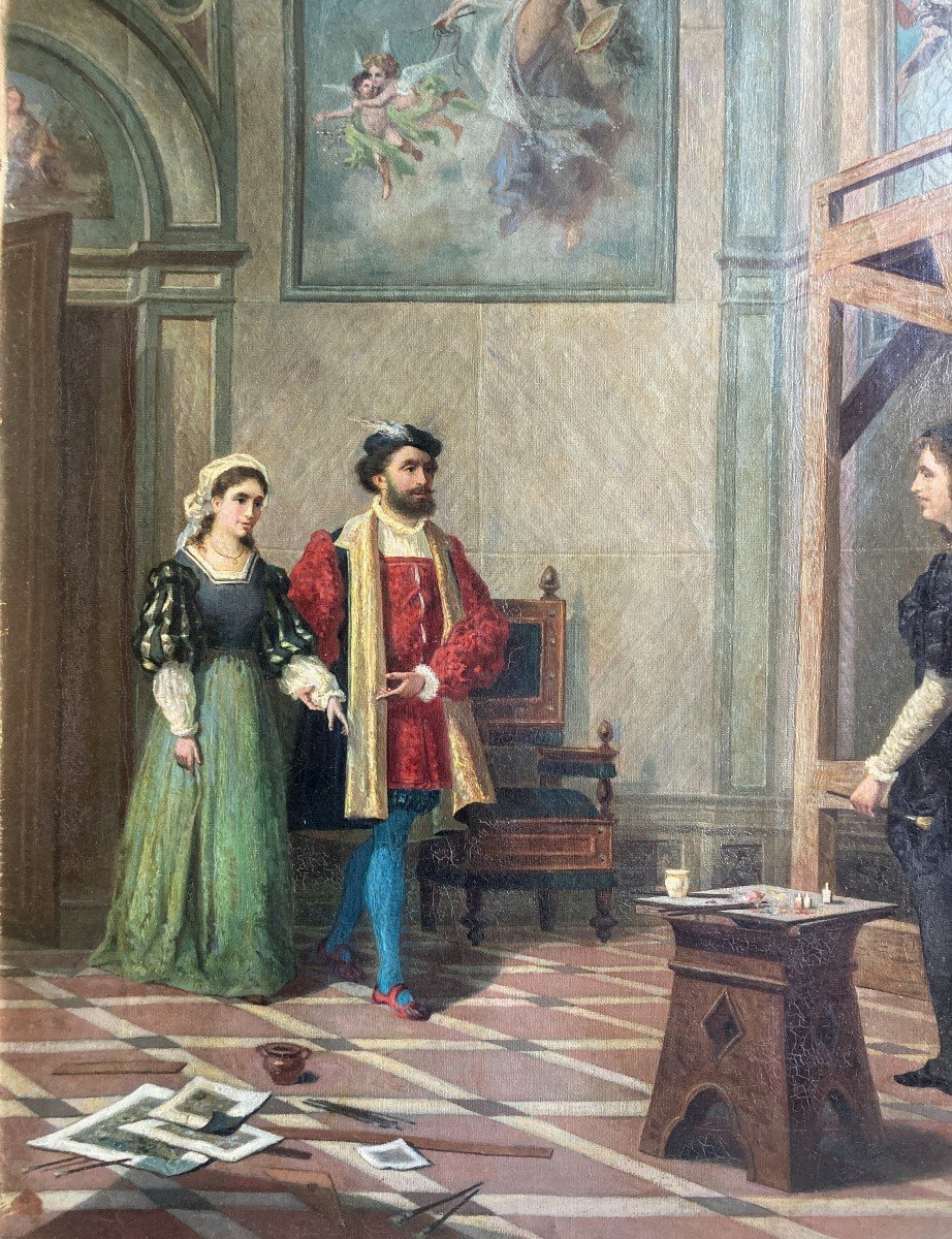 Ludovico Barlaffa, La Présentation De La Muse à Raphael à La Villa Farnese à Rome Huile -photo-1