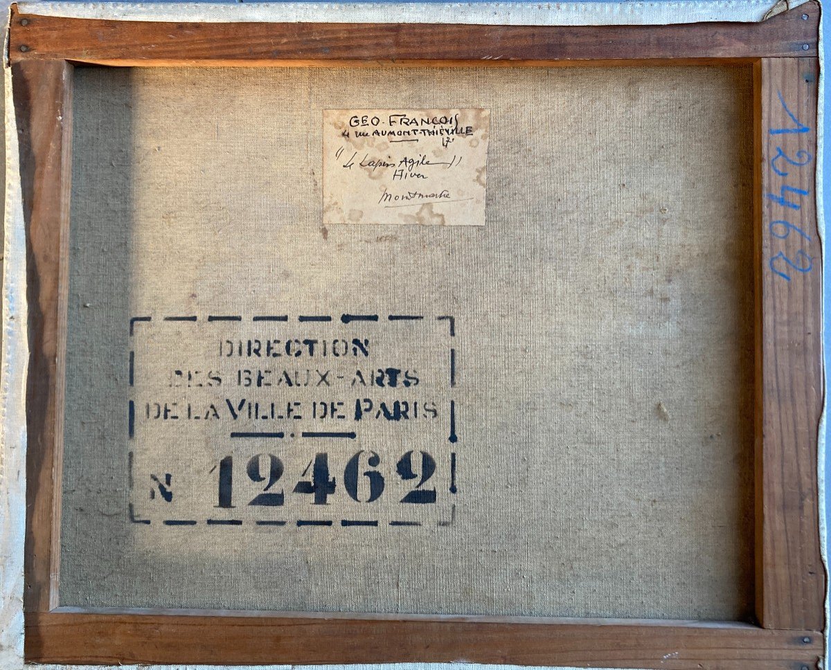 François Géo (1880-1968), Le Lapin Agile à Montmartre, Paris, Huile Sur Toile-photo-4