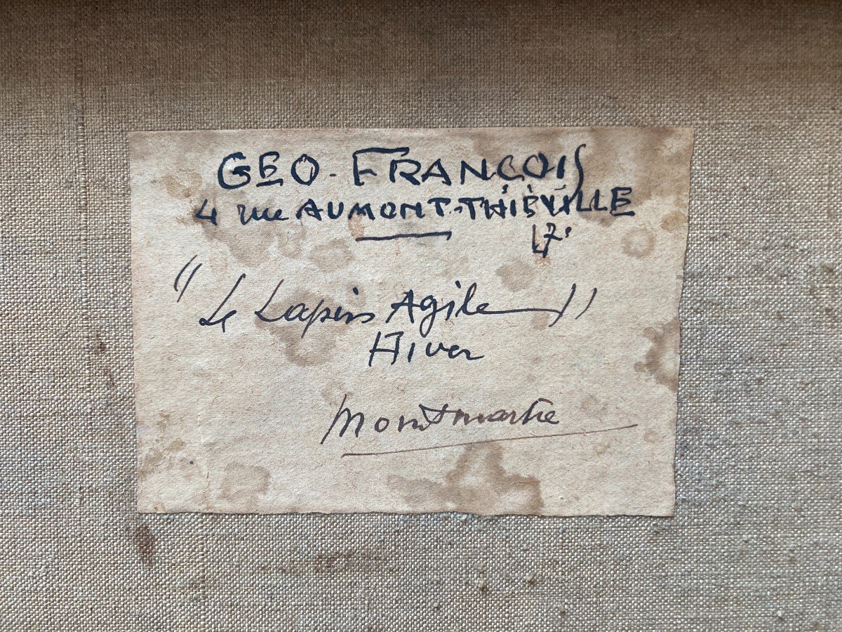 François Géo (1880-1968), Le Lapin Agile à Montmartre, Paris, Huile Sur Toile-photo-1