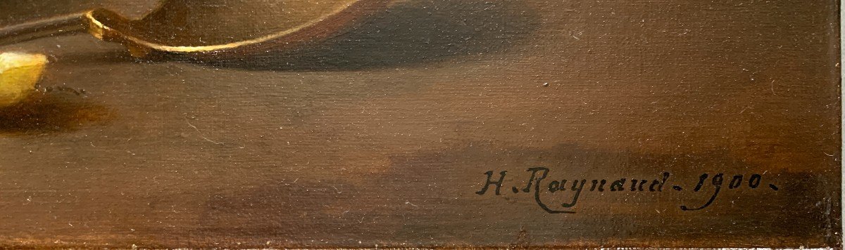 H.raynaud?, French School 1900, Still Life With Strawberries And Lemon, Oil On Canvas-photo-2