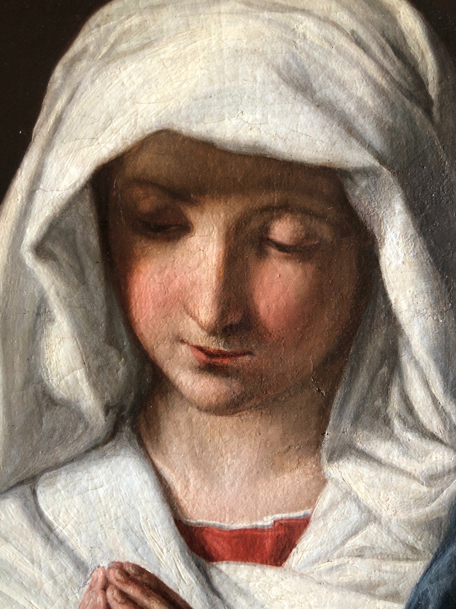 Giuseppina Anselmi Faina (turin 1818 - Florence 1872), Vierge En Prière, 1839, Huile Sur Toile-photo-2