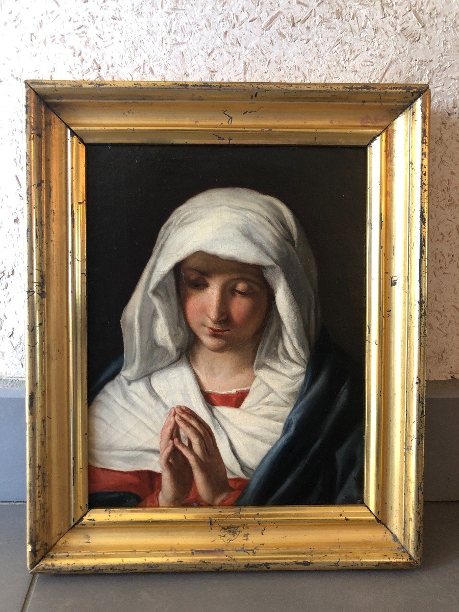 Giuseppina Anselmi Faina (turin 1818 - Florence 1872), Vierge En Prière, 1839, Huile Sur Toile-photo-1
