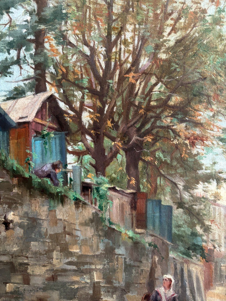 Georges Emile Lambert-fouras (19th Century), The Maquis Or The Slums Of Montmartre, 1890, Oil-photo-2