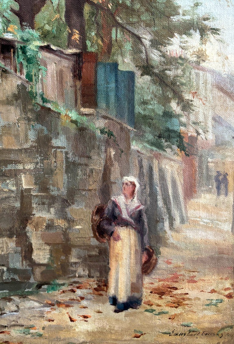 Georges Emile Lambert-fouras (19th Century), The Maquis Or The Slums Of Montmartre, 1890, Oil-photo-3