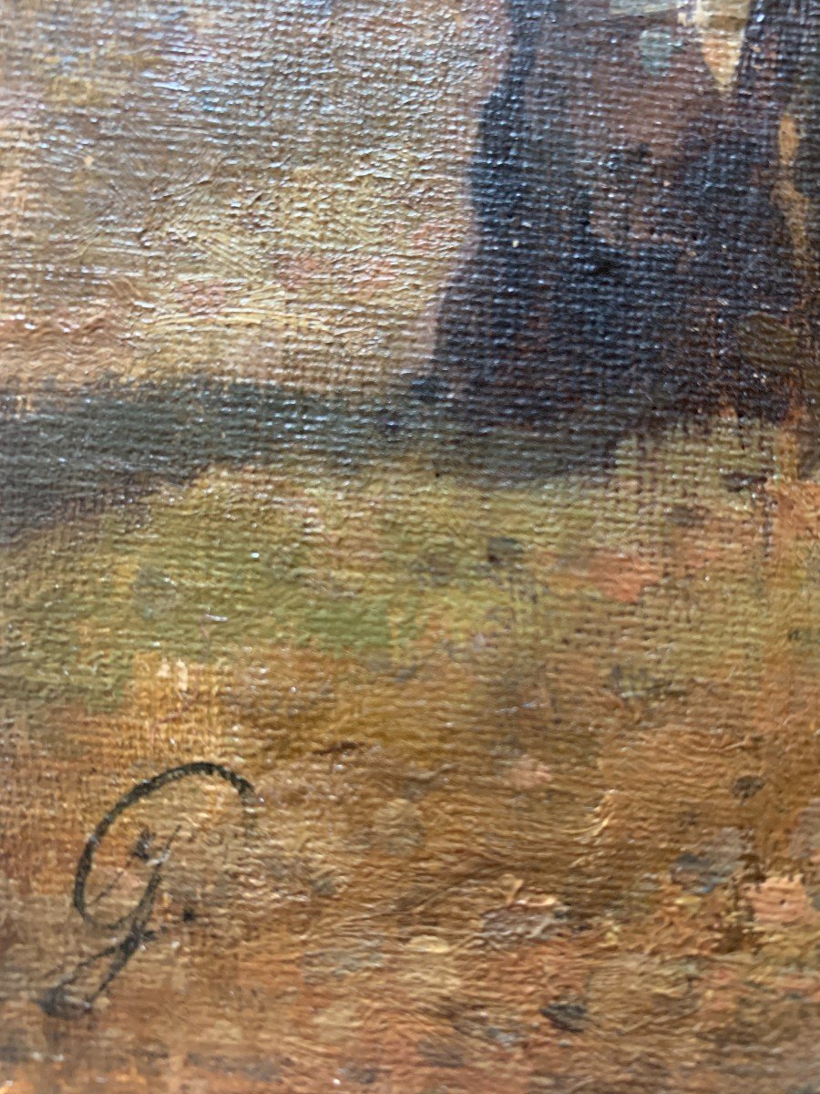 Ecole Française Du XIXe, Le Petit Chaperon Rouge Et Le Loup, Charles Perrault, Huile Sur Toile-photo-2