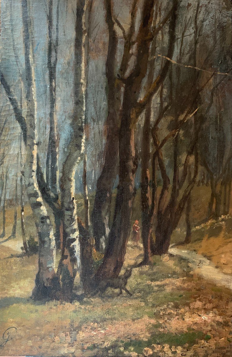 Ecole Française Du XIXe, Le Petit Chaperon Rouge Et Le Loup, Charles Perrault, Huile Sur Toile-photo-4