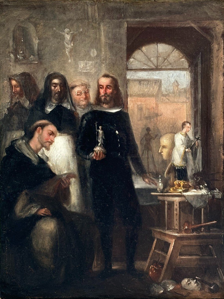 Nicolas?, 19th Century School, Assembly Of Characters: Curiosity, Oil On Canvas Circa 1850