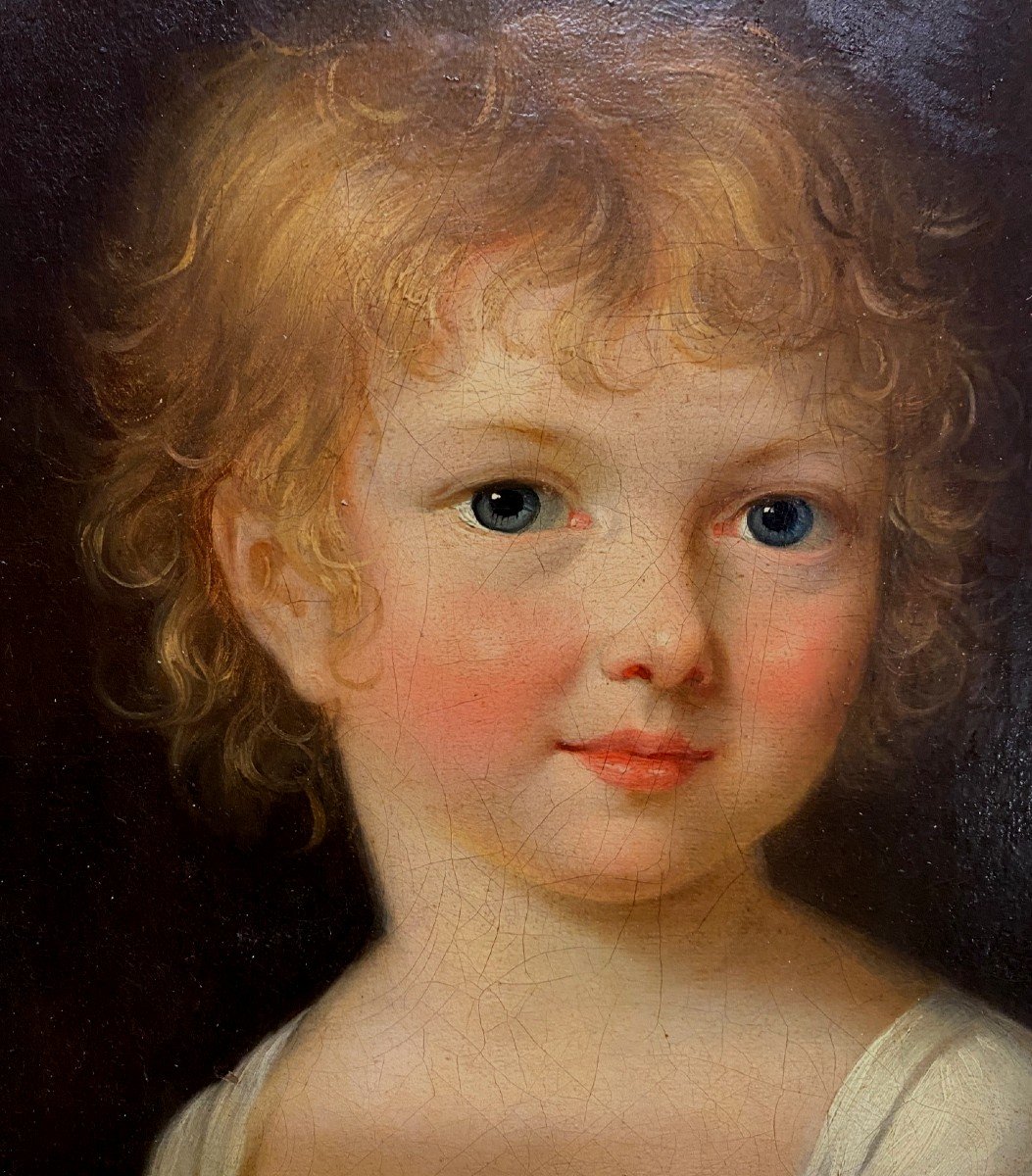 Elisa Victorine Henry (1790-1873), Portrait Of A Child, Oil On Canvas, Female Painter-photo-1
