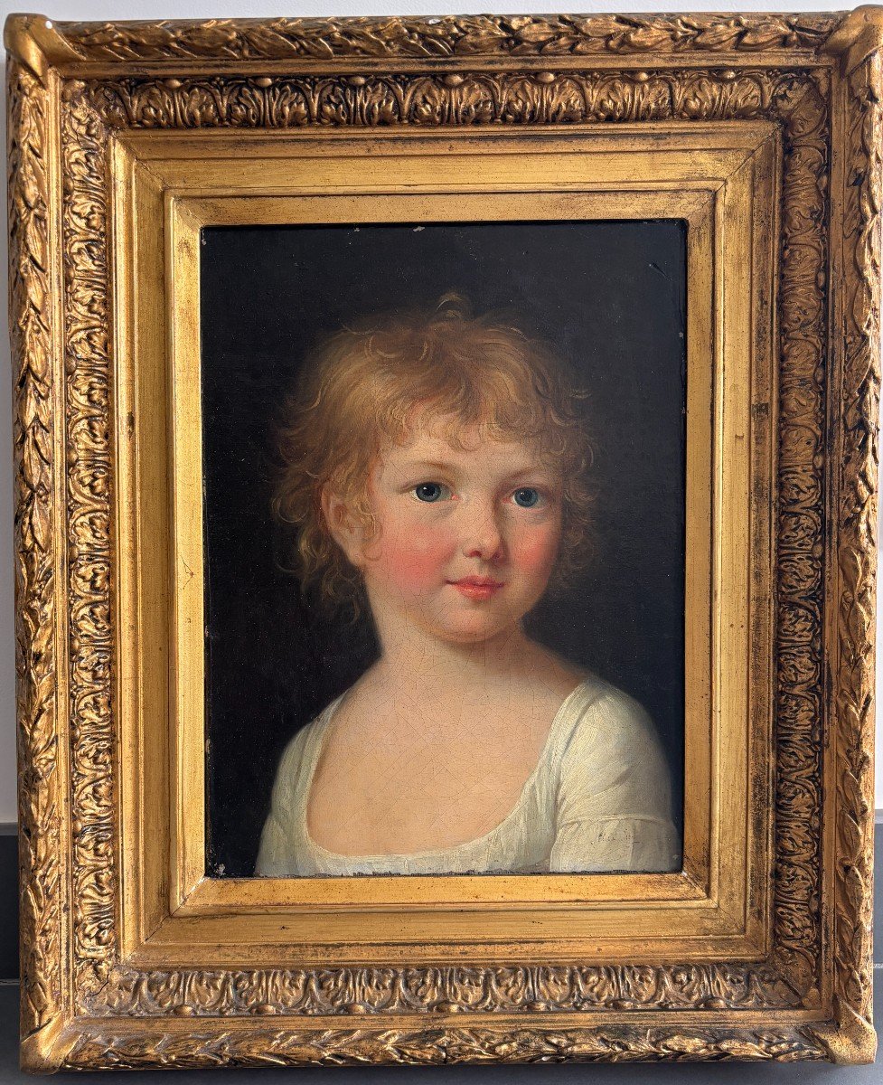 Elisa Victorine Henry (1790-1873), Portrait Of A Child, Oil On Canvas, Female Painter